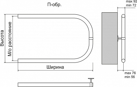 Эконом П-обр AISI 32х2 500х500 Полотенцесушитель  TERMINUS Бузулук - фото 3