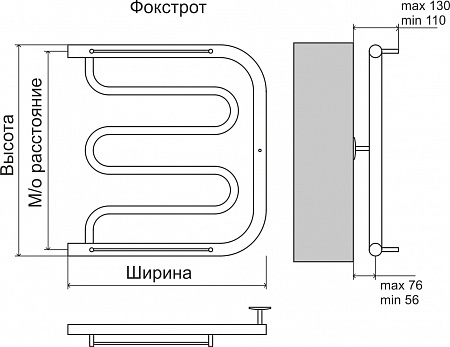 Фокстрот AISI 32х2 500х400 Полотенцесушитель  TERMINUS Бузулук - фото 4