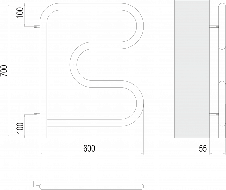 Электро 25 F-обр 600х600 поворотный Полотенцесушитель TERMINUS Бузулук - фото 3