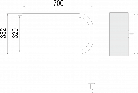 П-обр AISI 32х2 320х700 Полотенцесушитель  TERMINUS Бузулук - фото 3
