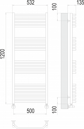 Виктория П22 500х1200 Полотенцесушитель  TERMINUS Бузулук - фото 3