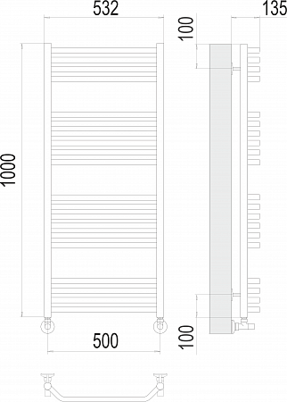 Виктория П20 500х1000 Полотенцесушитель  TERMINUS Бузулук - фото 3