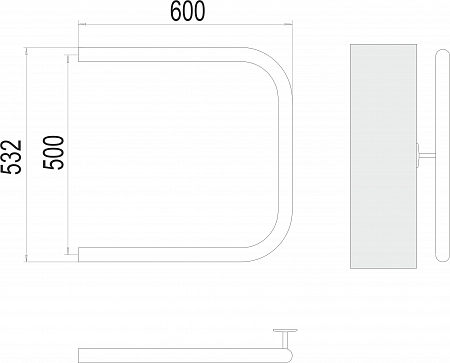 П-обр AISI 32х2 500х600 Полотенцесушитель  TERMINUS Бузулук - фото 3