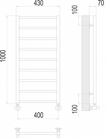 Контур П9 400х1000 Полотенцесушитель  TERMINUS Бузулук - фото 3