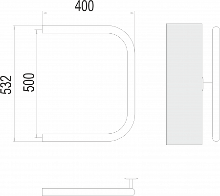 П-обр AISI 32х2 500х400 Полотенцесушитель  TERMINUS Бузулук - фото 3